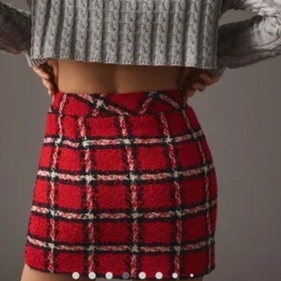 English Factory Red Plaid Mini Skirt - Picture 2 of 2